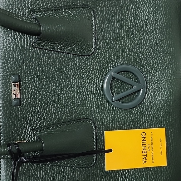 VALENTINO BY MARIO VALENTINO MINIMI DOLLARO Pebbled BAG Dark Green Color - Picture 5 of 8